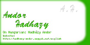andor hadhazy business card